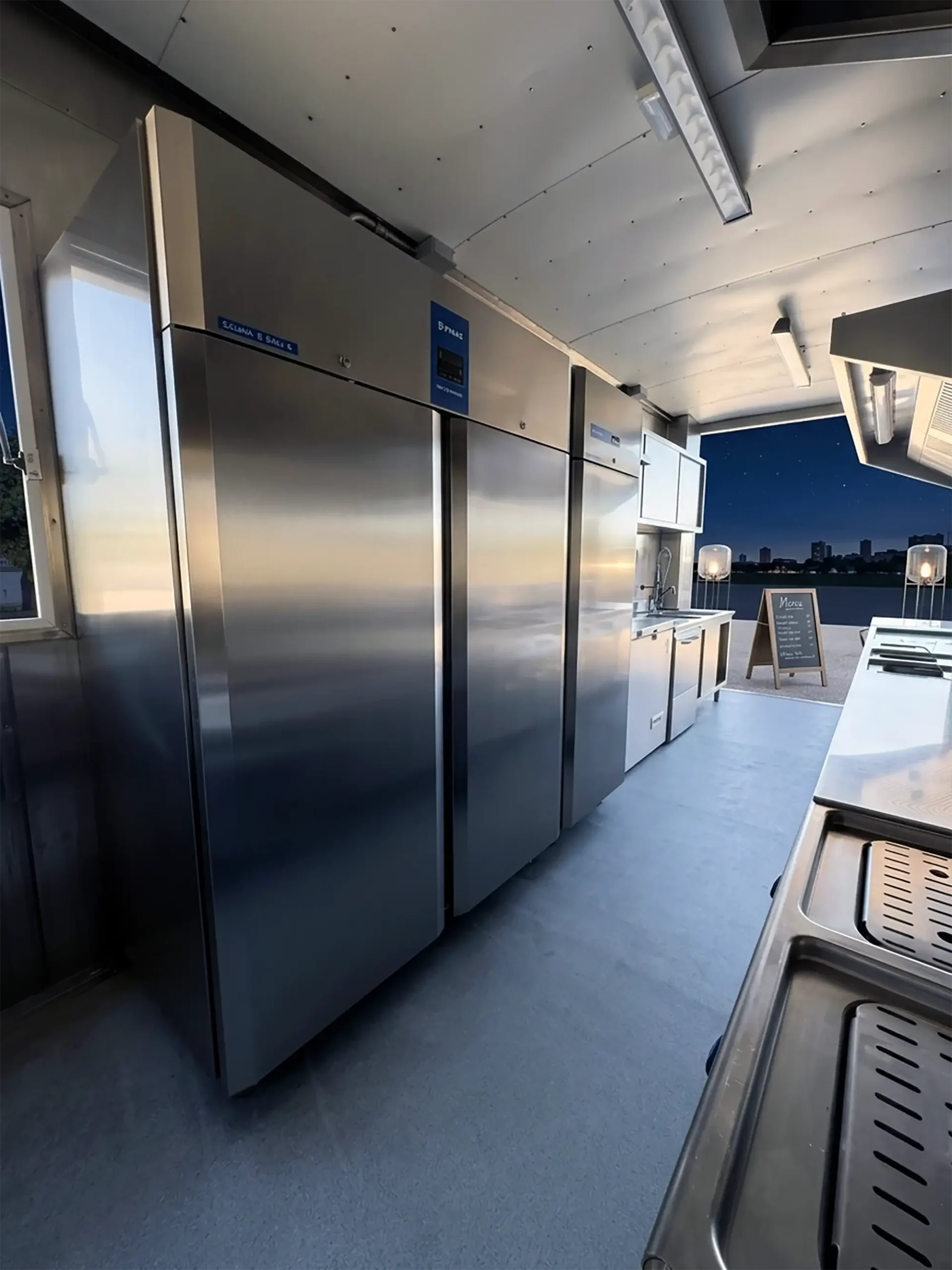 Frigorifero a colonna professionale — tripla refrigerazione cucina mobile container N.11 Buratti Catering